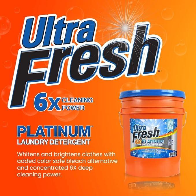 Ultra Fresh Liquid Laundry Detergent, 6X Platinum, 5 Gal, OXY Color Safe Bleach Alt™ - Household Cleaning Supplies and Accessories for Clothing and Fabric Items
