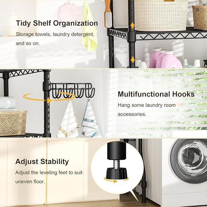 Ulif U8 Laundry Room Storage Organizer, Over The Washer and Dryer Storage Shelves for Laundry Organization, 35