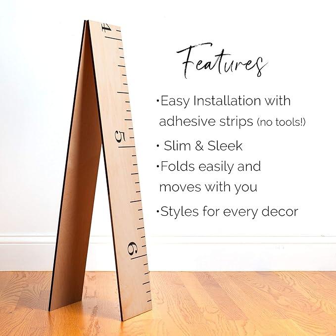 Wooden Growth Chart – Kids Height Chart, Wall Measurement for Kids, Height Chart for Wall, Growth Ruler for Children – Natural Ruler (63