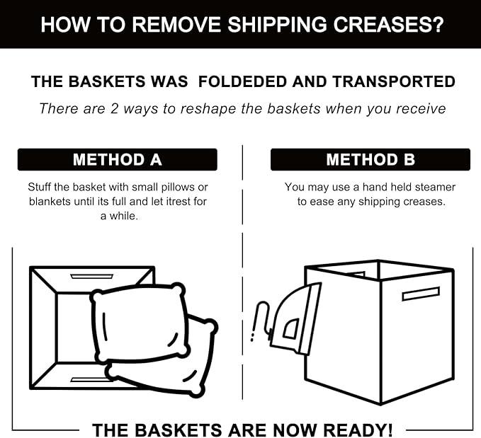 OIAHOMY Cube Storage Basket, 3-Pack Woven Cotton Rope Baskets, 11-Inch Cube Basket with Handles, Great for Shelves, Closets, Children's Toy Organization - White & Brown