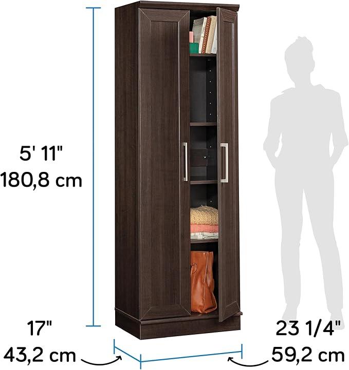 Sauder HomePlus Kitchen Pantry Storage Cabinet with Adjustable Shelves, Laundry Bathroom, L: 23.31
