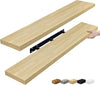 Sorbus Floating Shelves for Wall - 48 Inch Long Bathroom Shelves, Wall Decor for Bedroom, Kitchen, Living Room & Book Storage - Mounted Floating Shelf with Invisible Brackets (Maple Wood, 2 Pack)