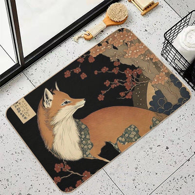 Fox Among The Flowers Bath Mat