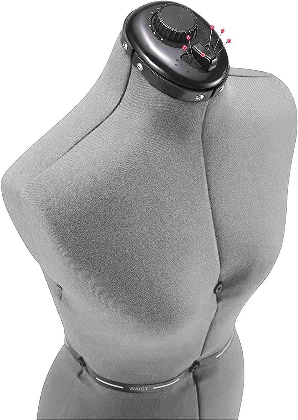 FAMILY DRESSFORM Medium Adjustable Mannequin Dress Form - Grey