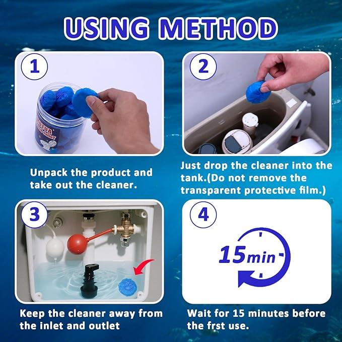 coldchill Toilet Bowl Cleaners 20 PACK, Long-Lasting Toilet Bowl Cleaner Tablets with Sustained-Release Technology Against Tough Stains, Automatic Toilet Cleaner for Deodorizing & Descaling