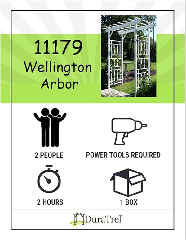 Dura-Trel Outdoor Garden Arch, Wellington Arbor Trellis for Climbing Plants, 72