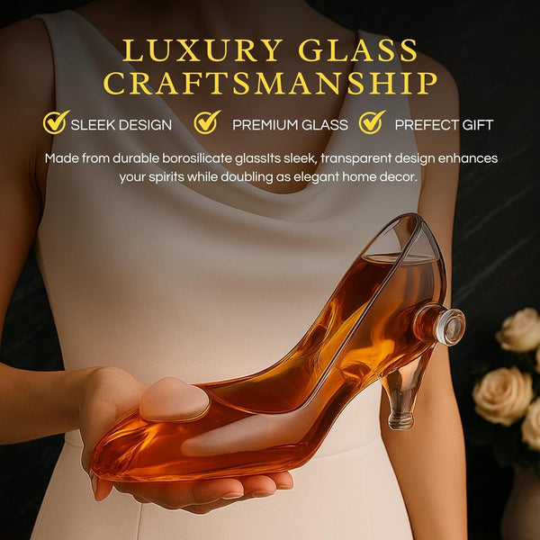 Stiletto Whiskey and Wine Decanter by The Wine Savant with Stopper - Luxurious Handcrafted High Heel Decanter for Wine Liquor Rum Bourbon Tequila - Elegant Decanter Gifts for Women!