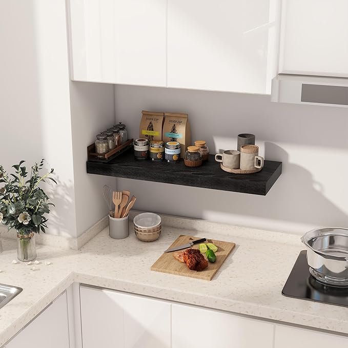 Fun Memories Black Floating Shelves 30