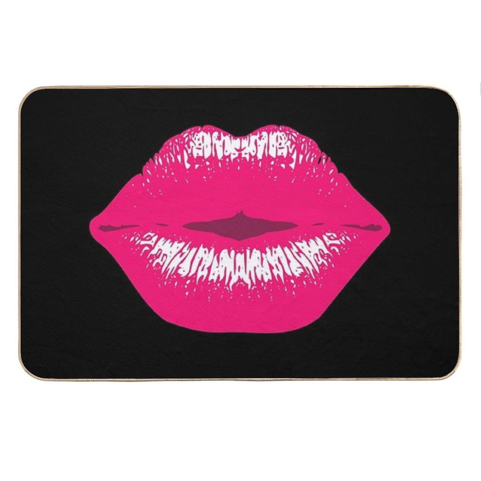 Pink Kiss Kissing Lips Lipstick Lipgloss Bath Mat