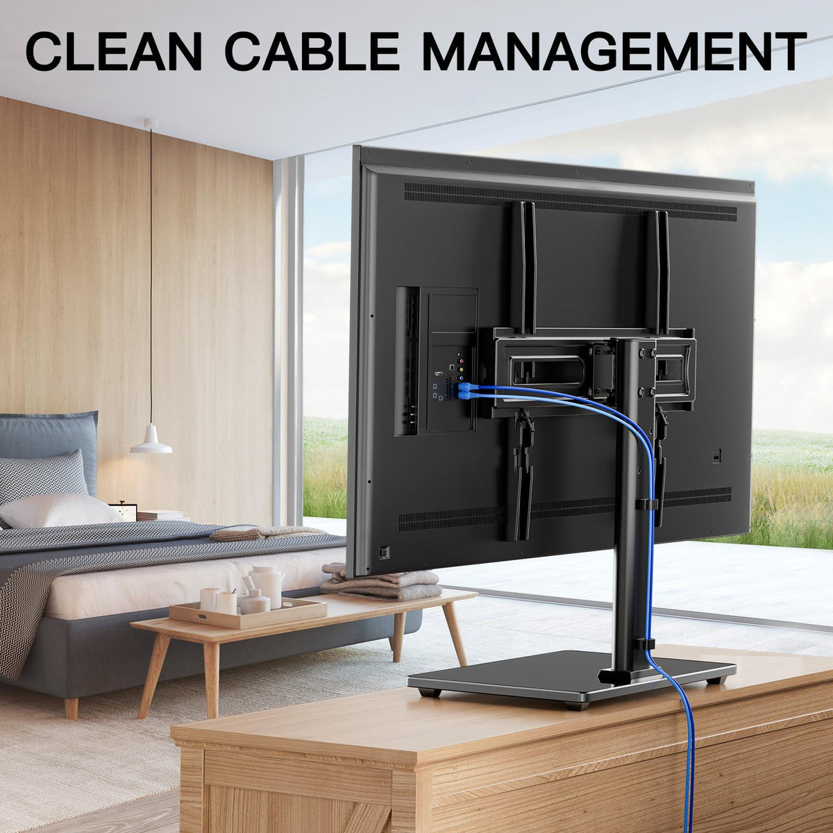 Universal Swivel Tabletop TV Stand for 32-65 in TVs, Height Adjustable