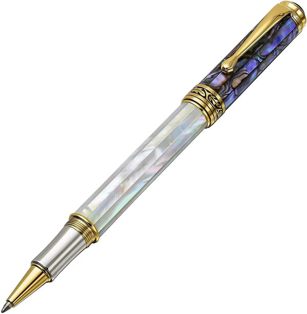 Maestro® 18K Gold Plated Rollerball Pen - Oceanic White Mother of Pearl & Paua Abalone - Gifts for You 'n Me