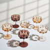 Flower Wave Coupe Cocktail Colored Glasses | Set of 6 | Venus Brown Colors