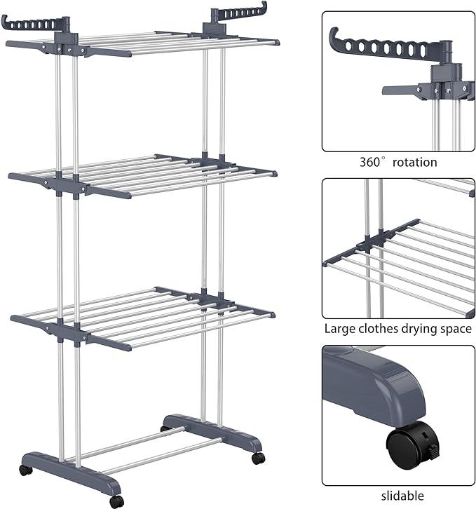 HOMIDEC Clothes Drying Rack, Oversized 4-Tier(67.7