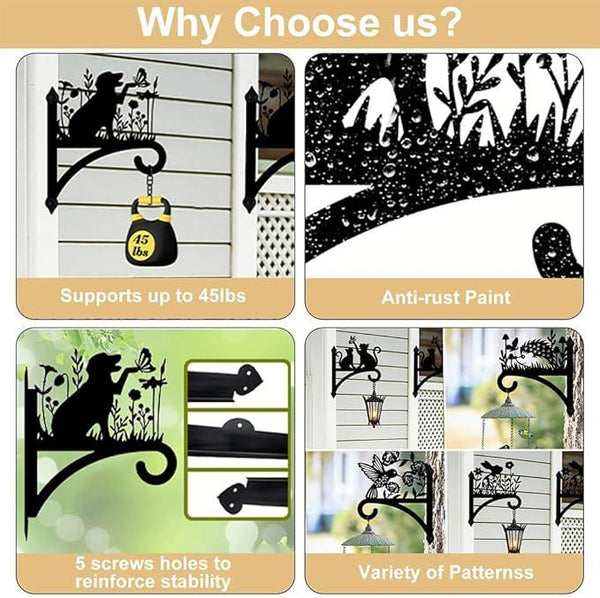 Peacoblue Iron Plant Hangers Hooks for Outdoor Indoor Hanging Plants Flower Fern Pots Lantern Bird Feeder Wind Chimes, 12