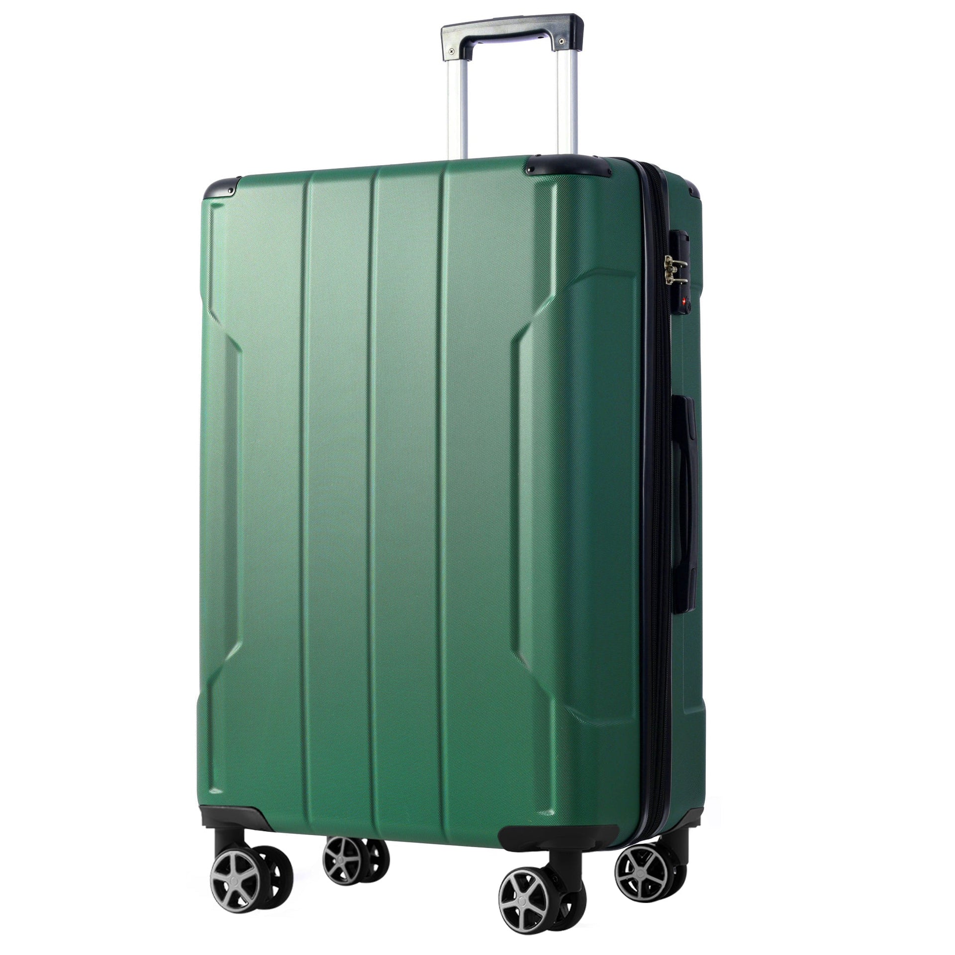 Luggage Sets 2 Piece, Hardshell ABS Lightweight and Expandable(only 28') Suitcases with Double Wheels, Carry-on Luggage, 2-Piece Set (20/28), Green