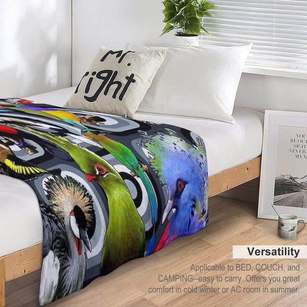 BIRDS RETRO Lightweight Throw Blanket