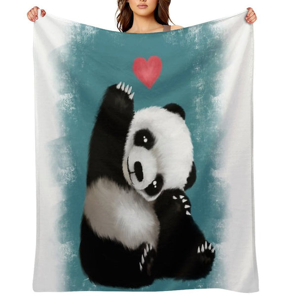 Panda Love (Blue) Comfort Throw Blanket