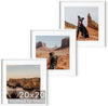 HAUS AND HUES 20x20 White Metal Picture Frames Matted to 16x16 - Features Premium Aluminum & Hanging Hardware, Shatterproof Plexiglass - Ideal for Home, Room, Office (20x20 in, White, Set of 3)