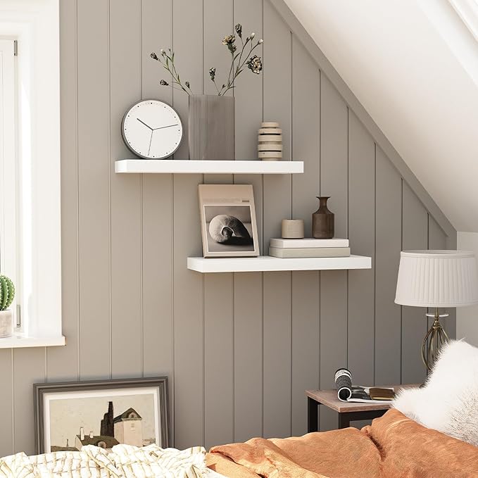 HOOBRO Floating Shelves for Wall, Wall Mounted Shelf Set of 2, 23.6