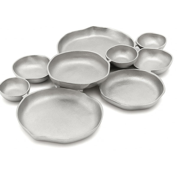 Cluster Decorative Bowls, Bright Silver Brass - Decoration