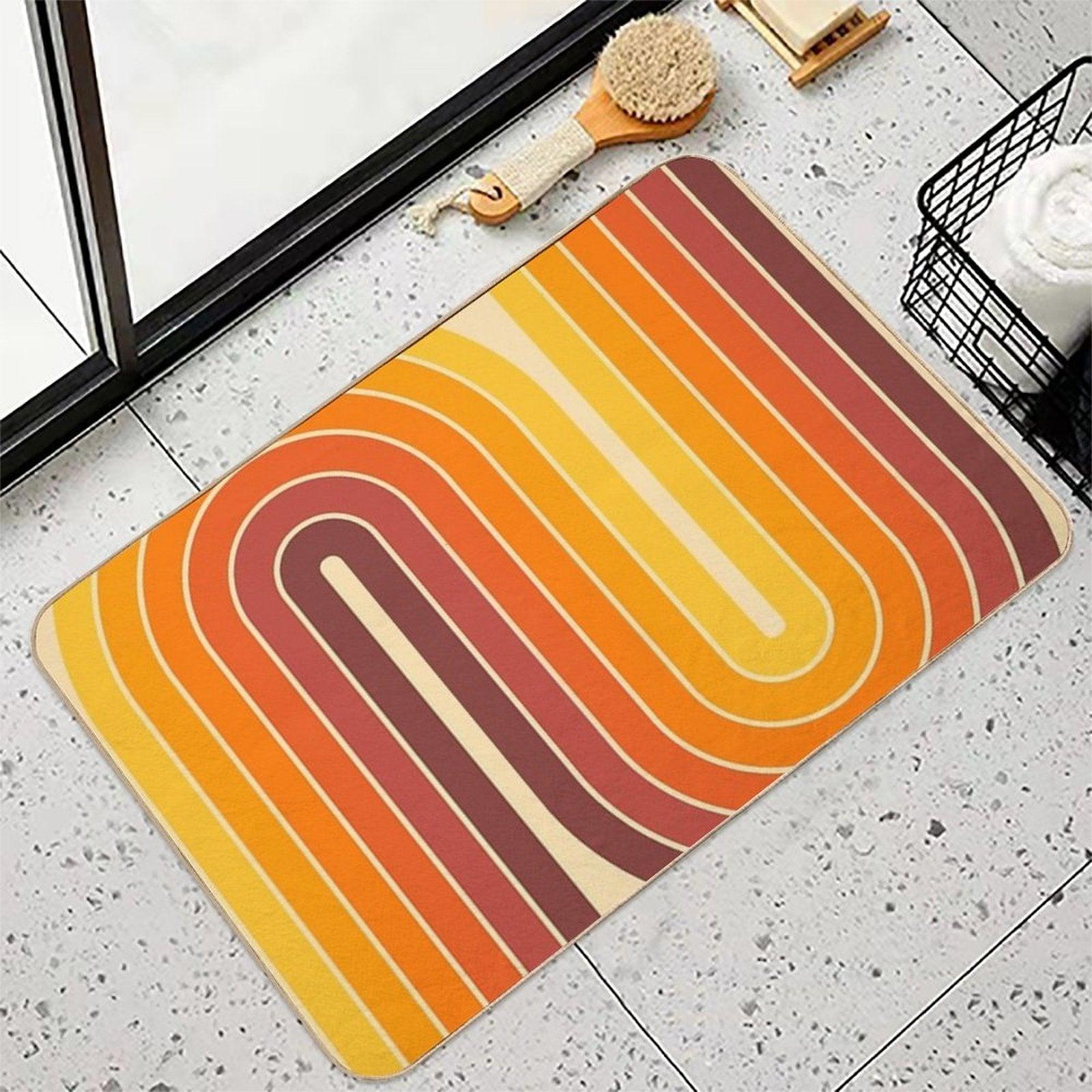 Retro Geometric Double Arch Design 522 Bath Mat
