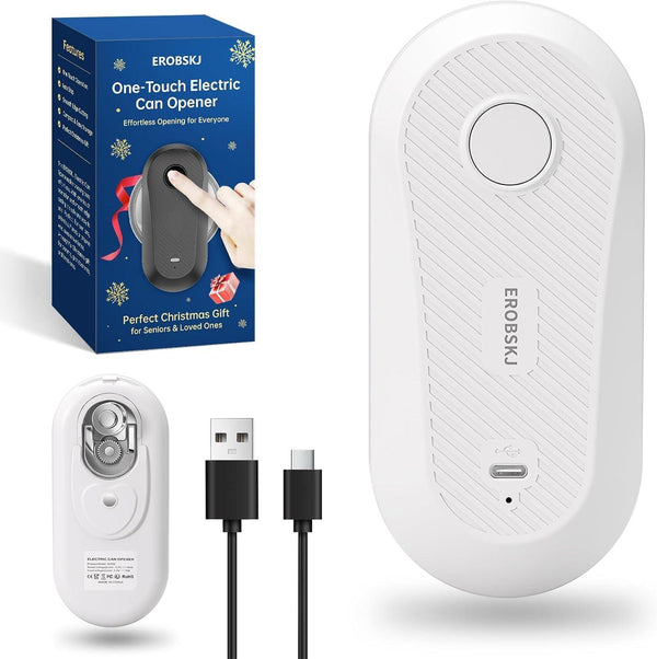 Rechargeable Electric Can Opener for Seniors & Arthritis | One-Touch Hands-Free Smooth Edge Can Opener, USB-C, Compact Kitchen Gadget
