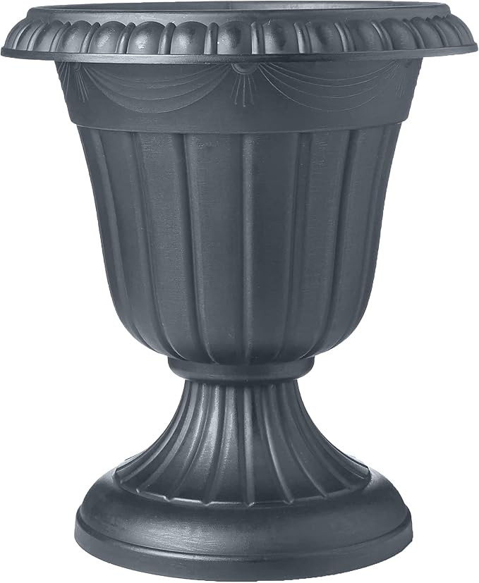 PL20GY Classic Traditional Plastic Urn Planter Indoor/Outdoor, 10