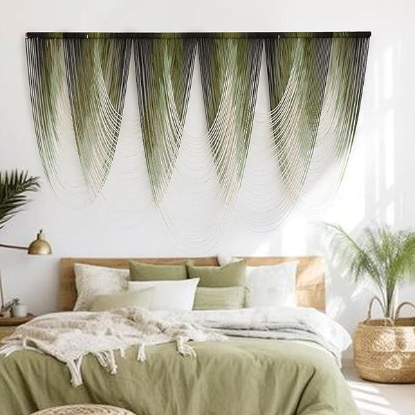 Macrame Wall Hanging Dip-Dyed Large Macrame Wall Decor Yarn Tapestry 57