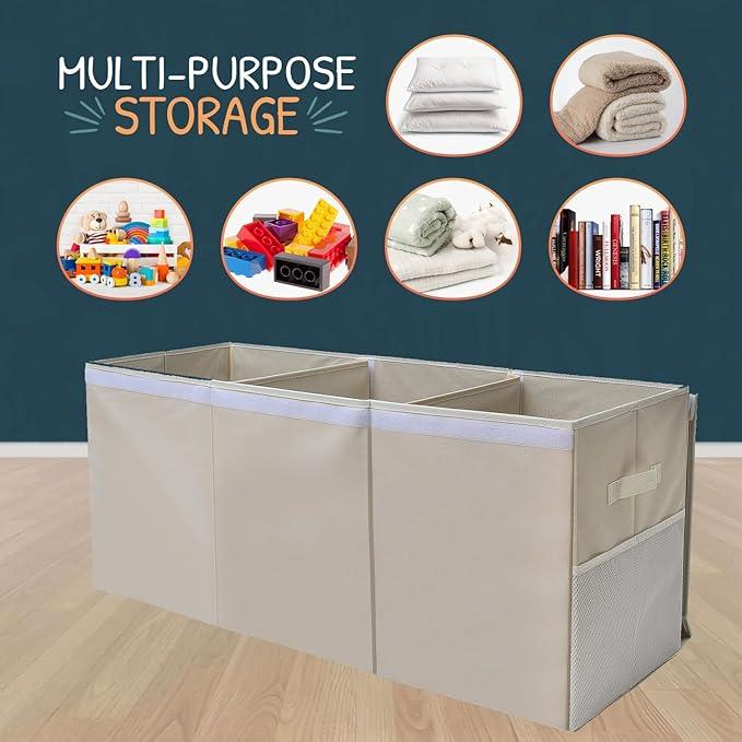 Extra Large Toy Storage Organizer with Lid - Sturdy, Collapsible Toy Chest Storage Box Design - Toys Bin with Dividers for Kids, Nursery, Bedroom, Playroom 37