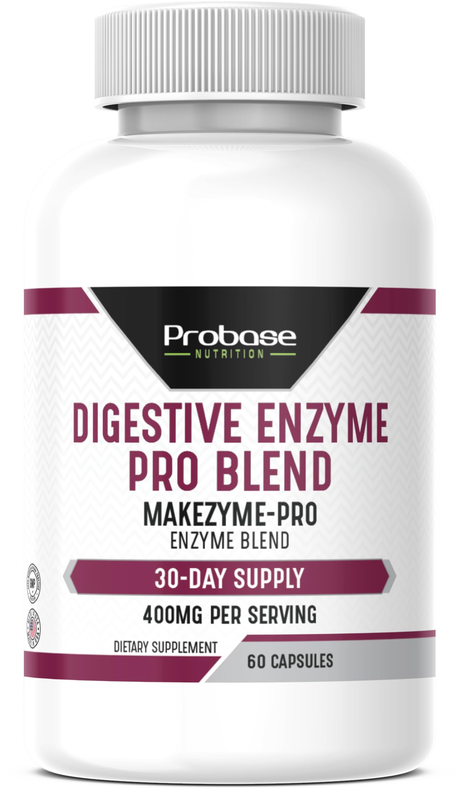 Probase Nutrition Digestive Enzyme Pro Blend 60 Capsules 30-Day Supply