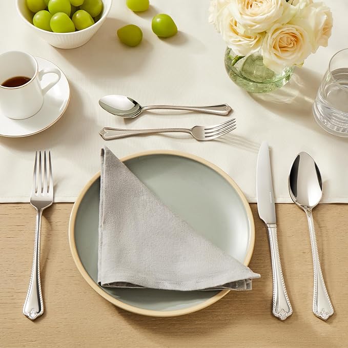 KINGSTONE Silverware Set, 30-piece 18/10 Stainless Steel Flatware Set Cutlery Set for 6, for Kitchen, Home, Wedding, Party, Mirror Polished and Dishwasher Safe, Featured Gifts