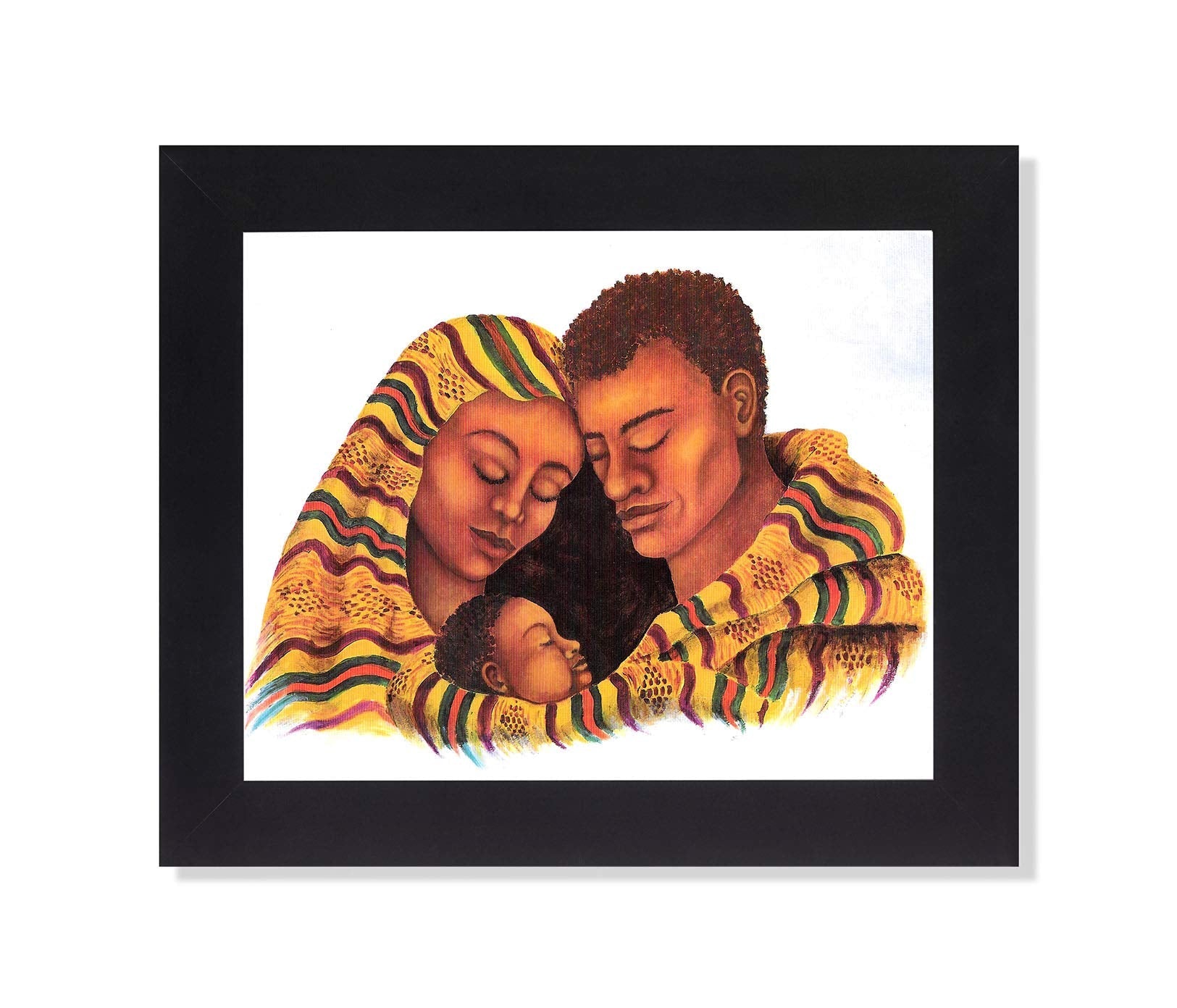 Black Framed Art Print - African American Family 8x10 Wall Art With Real Glass Frame