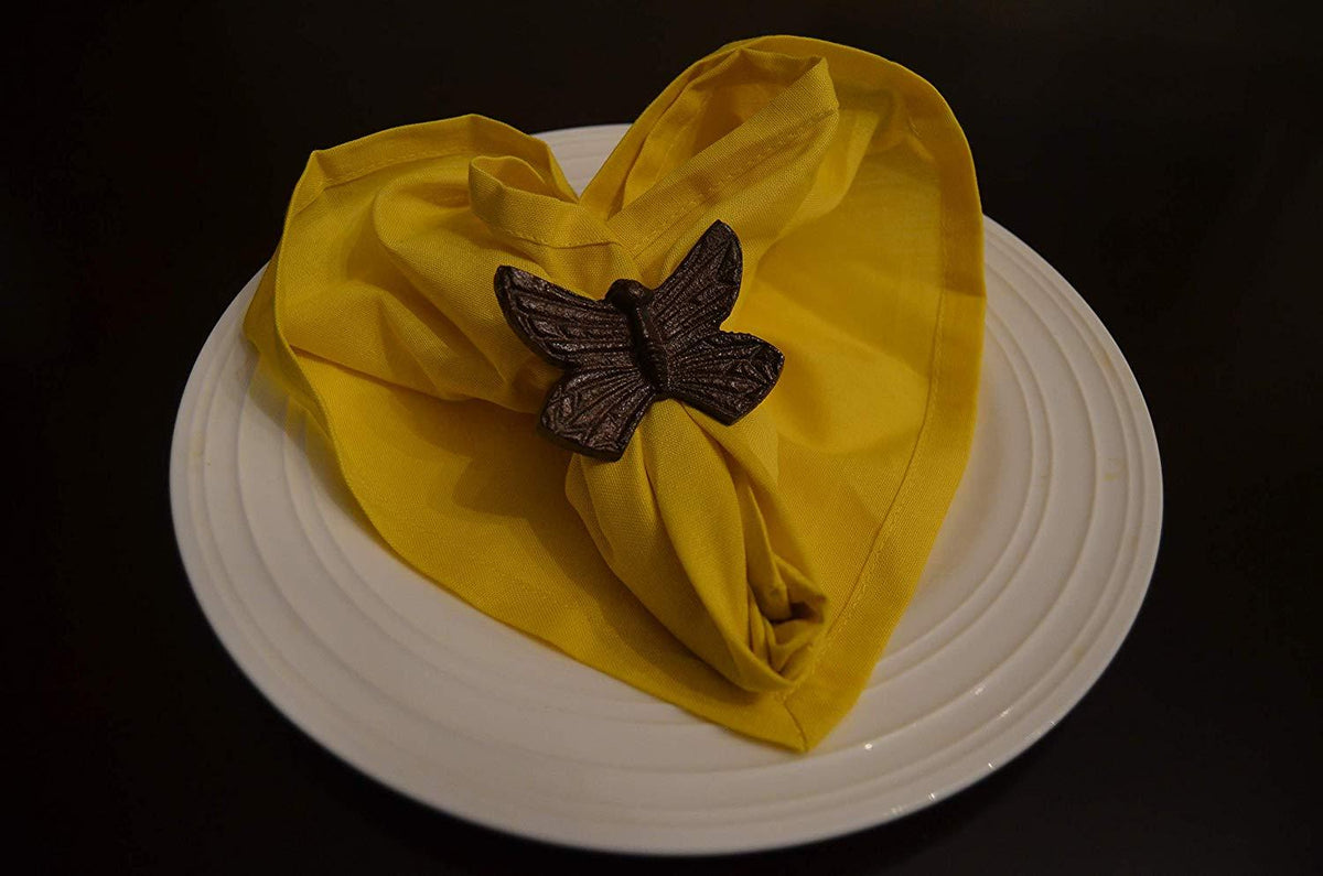 Vibhsa Colorful Butterfly Napkin Rings | Set of 6, Mixed Colors, Handcrafted Aluminum