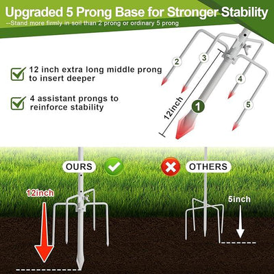 Hummingbird Feeder Pole for Outdoors - Heavy Duty Bird Feeder Stand with Adjustable Stake,62