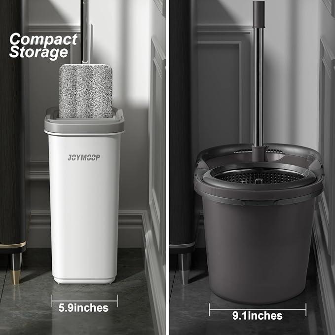 JOYMOOP Mop and Bucket with Wringer Set, Hands Free Flat Floor Mop and Bucket, 60