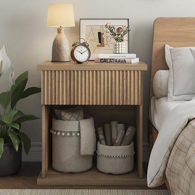 Fluted Nightstand Set of 2, 22.8