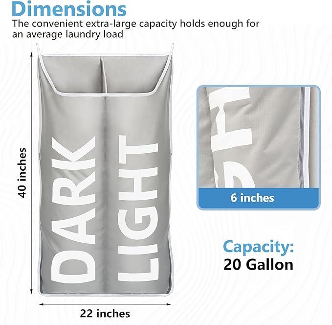 Hanging Laundry Hamper Bag XL 40x22