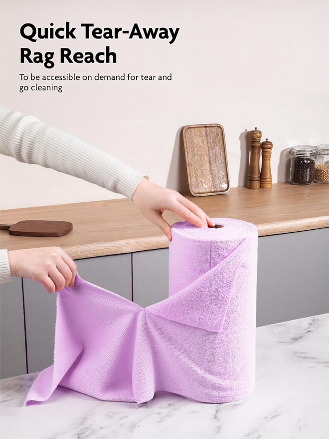Fantasticlean Microfiber Cleaning Cloth Roll -75 Pack, Tear Away Microfiber Towels, 12