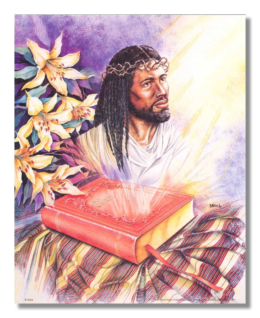 Black Jesus Art Print – African American Religious Wall Art 8x10 Inch Vivid Lithograph