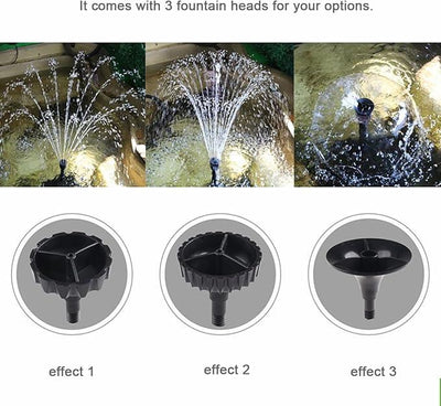 660GPH Submersible Pump Pond Fountain with Inside Filter and RGB Colorful LED Light, Multiple Water Fountain Spray Nozzles Kit for Garden PondIndoor and Outdoor Landscape (Fountain+U-V bulb)