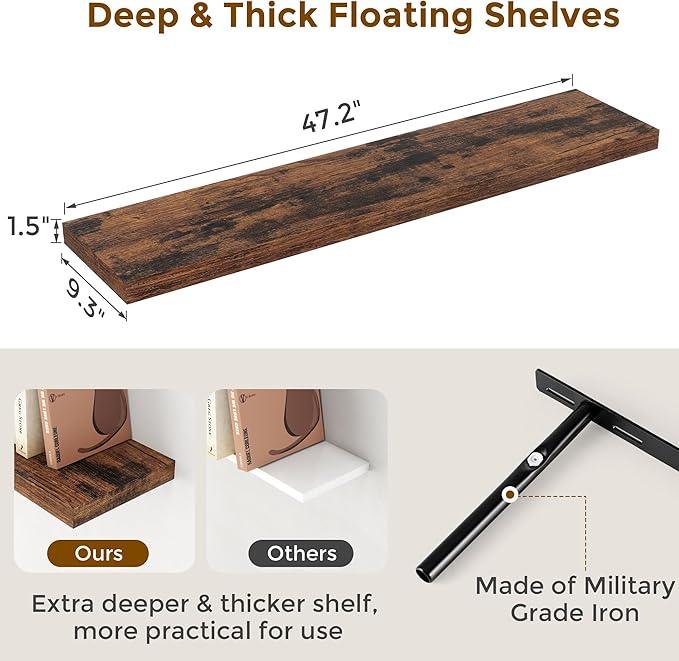 Floating Shelves 48 Inch Long, 48