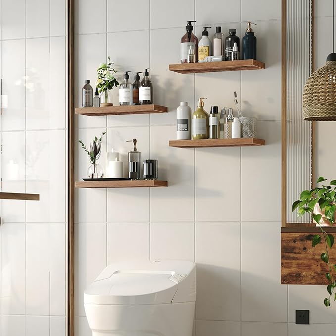 HOOBRO Floating Shelves for Wall, Wall Mounted Shelf Set of 2, 23.6