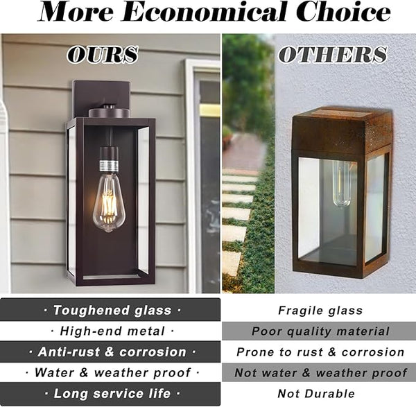 Oil-Rubbed Bronze Outdoor Wall Light Fixture, Large 16