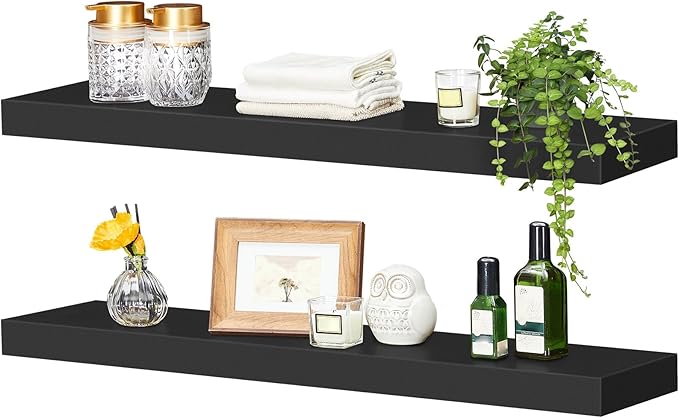 HOOBRO Floating Shelves for Wall, Wall Mounted Shelf Set of 2, 31.5