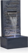 Alpine Corporation WIN1562 Outdoor Modern Stainless Steel Geometric Orbs Water Floor Fountain for Patios, Gardens, and Outdoor Decor, 55