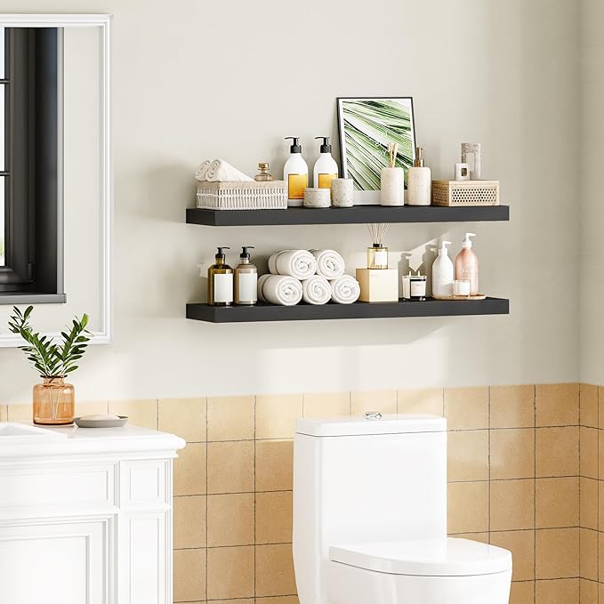 HOOBRO Floating Shelves for Wall, Wall Mounted Shelf Set of 2, 39.4