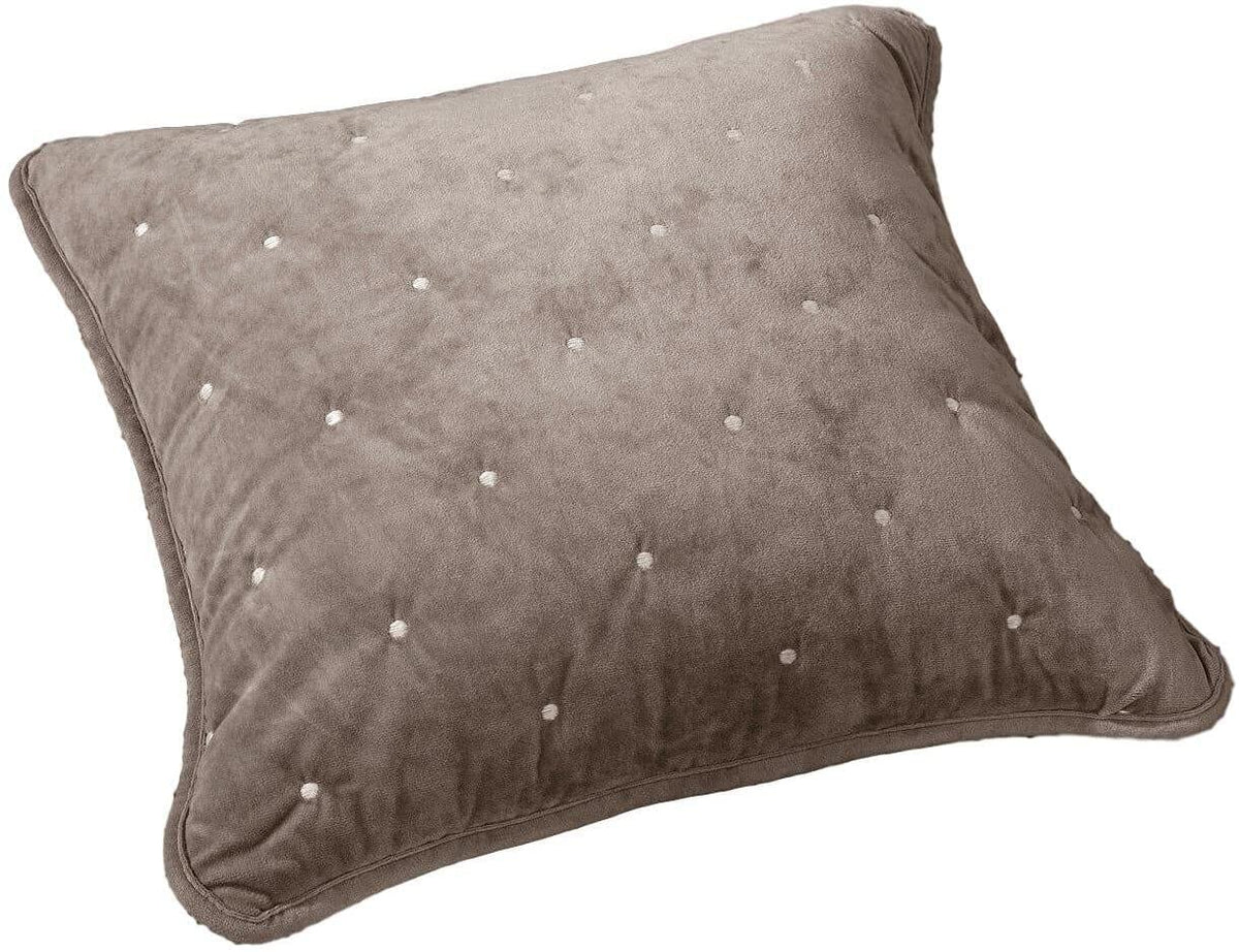 Tache Velvet Dreams Sand Taupe Beige Plush Diamond Tufted Cushion Covers / Euro Sham (JHW-853B)