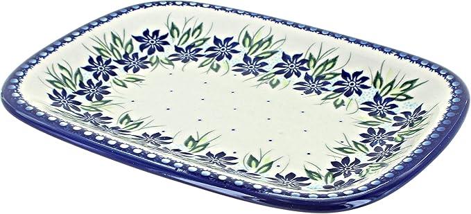 Blue Rose Polish Pottery Sierra Small Rectangular Serving Platter