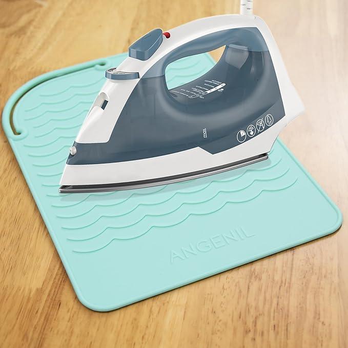 ANGENIL Heat Resistant Silicone Mat Suitable for Curling Iron, Flat Iron, Hot Tools,Safe and Heat-Resistant, Food Grade Silicone (9 