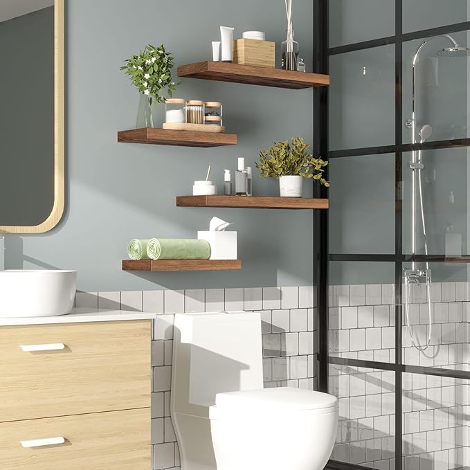 HOOBRO Floating Shelves for Wall, Wall Mounted Shelf Set of 2, 15.7